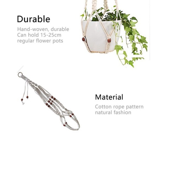 2 Pcs Macrame Plant Hangers, Flower Pot Holders - Picture 4 of 7